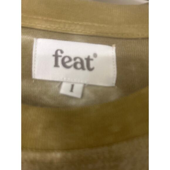 FEAT NWT Latte Tie Dye  Blanket Blend Crew Neck Sweatshirt Size Large - Picture 7 of 13